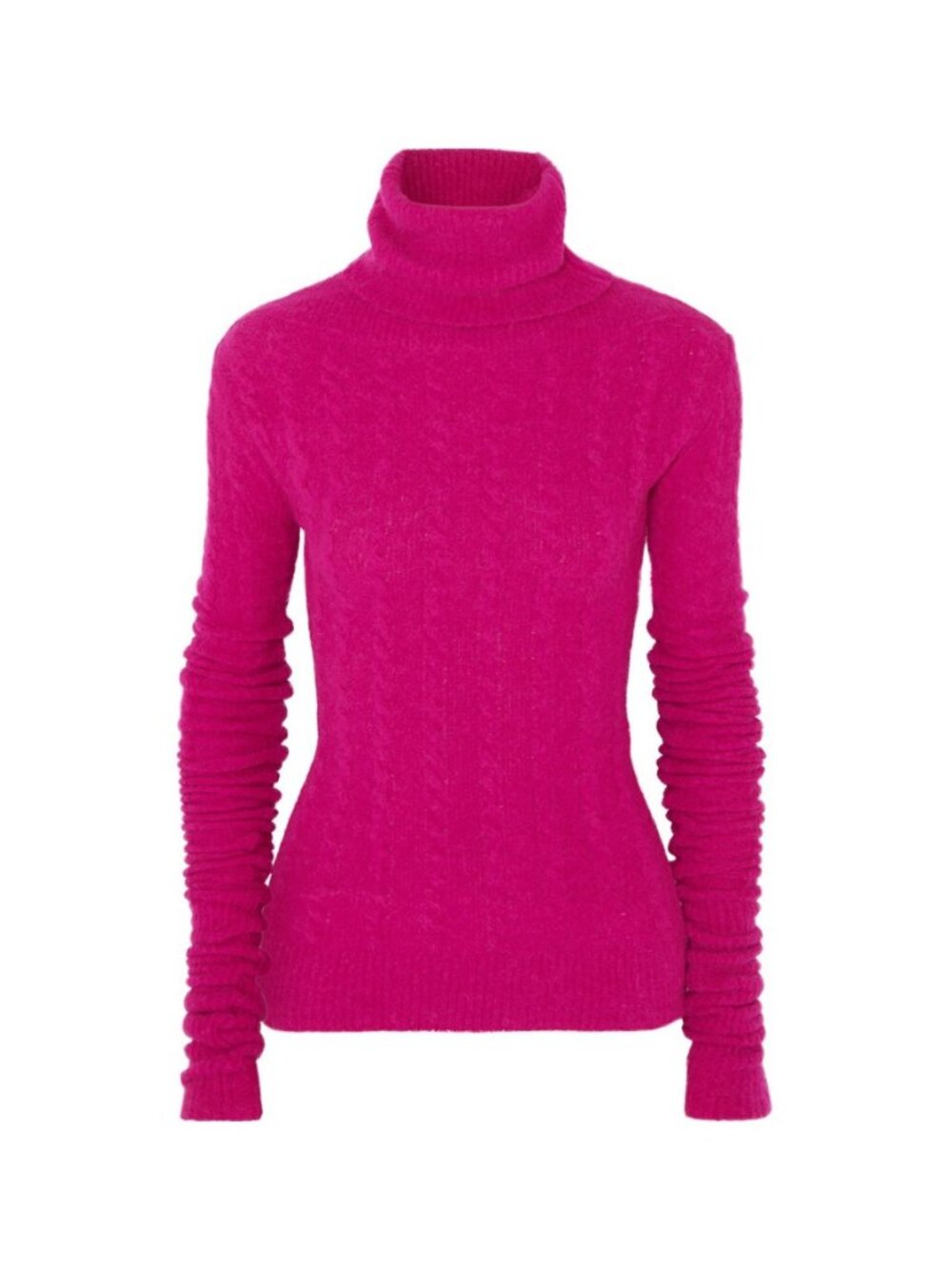 Jacquemus Le Malle Sofia Pink Turtleneck Sweater Extra Long Sleeves, Size 6 | 38
